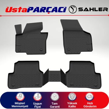 Sahler VW Tiguan 2007-2015 Uyumlu Araca Özel 4.5D Havuzlu Oto Paspas (5 Parça) Siyah
