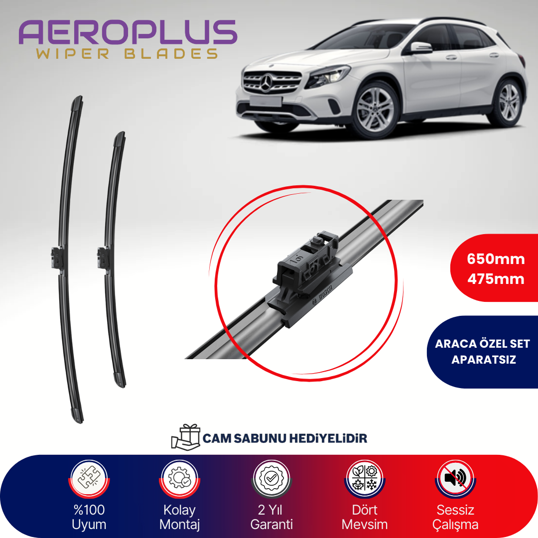 Aeroplus Mercedes GLA Serisi X156 2015-2020 Muz Silecek Takımı
