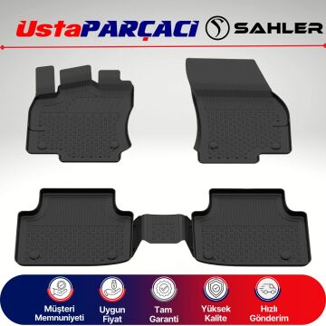 Sahler VW Tiguan 2016-2024 Uyumlu Araca Özel 4.5D Havuzlu Oto Paspas (5 Parça) Siyah