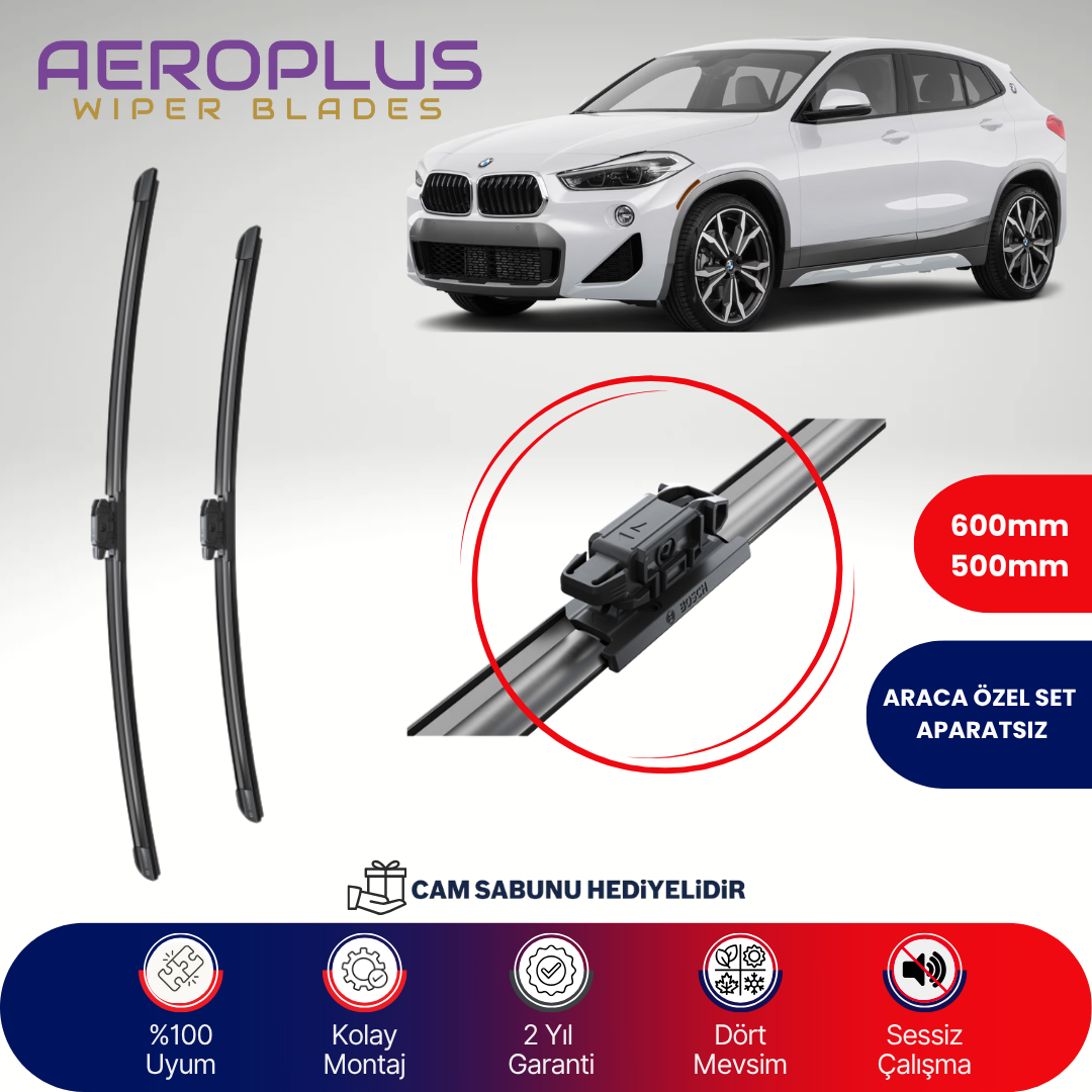 Aeroplus BMW X2 F39 2018-2021 Muz Silecek Takımı
