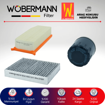 Wöbermann Renault Captur 1.5 Dci KARBONLU Filtre Bakım Seti 2013-2019 3KP