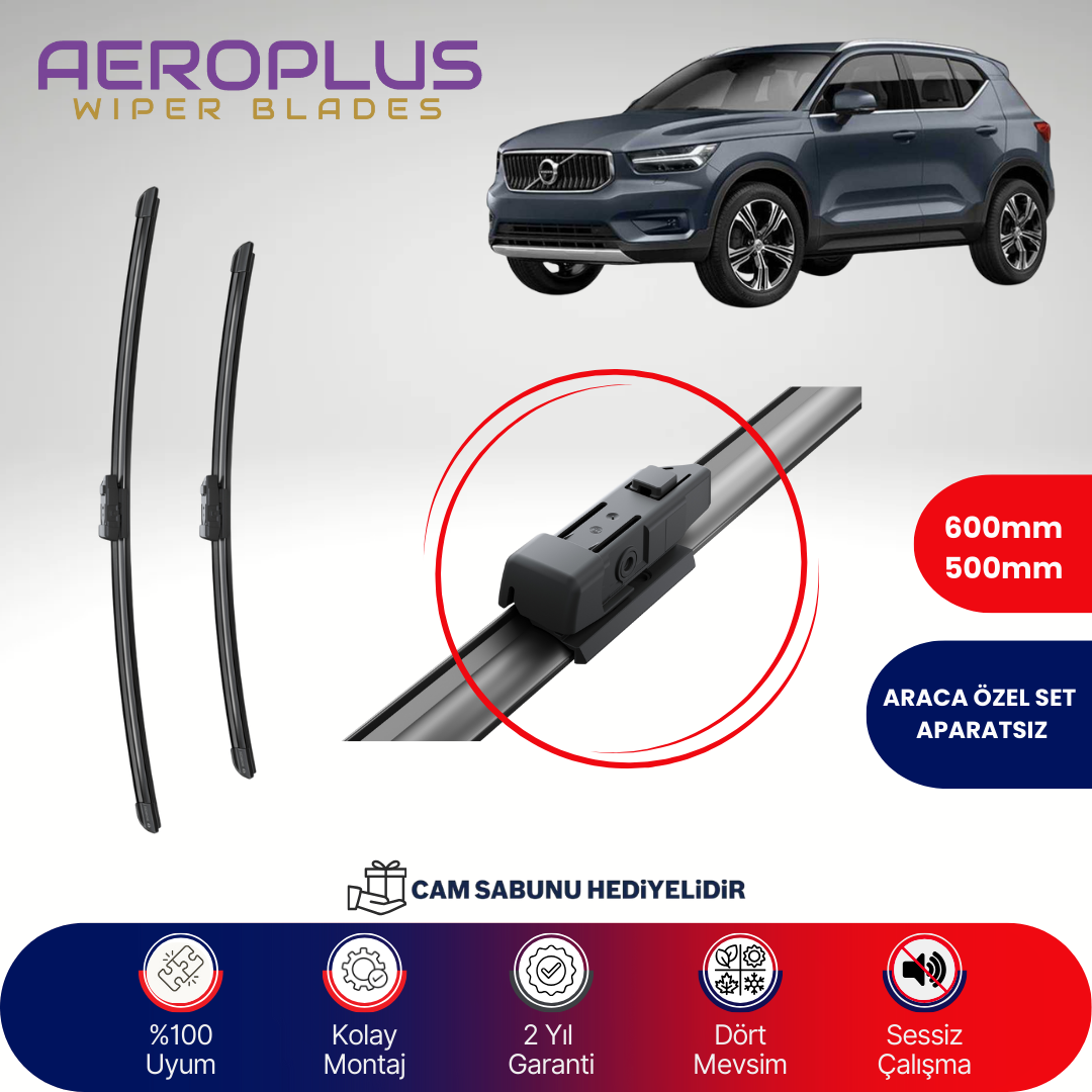 Aeroplus Volvo XC40 2017-2023 Muz Silecek Takımı