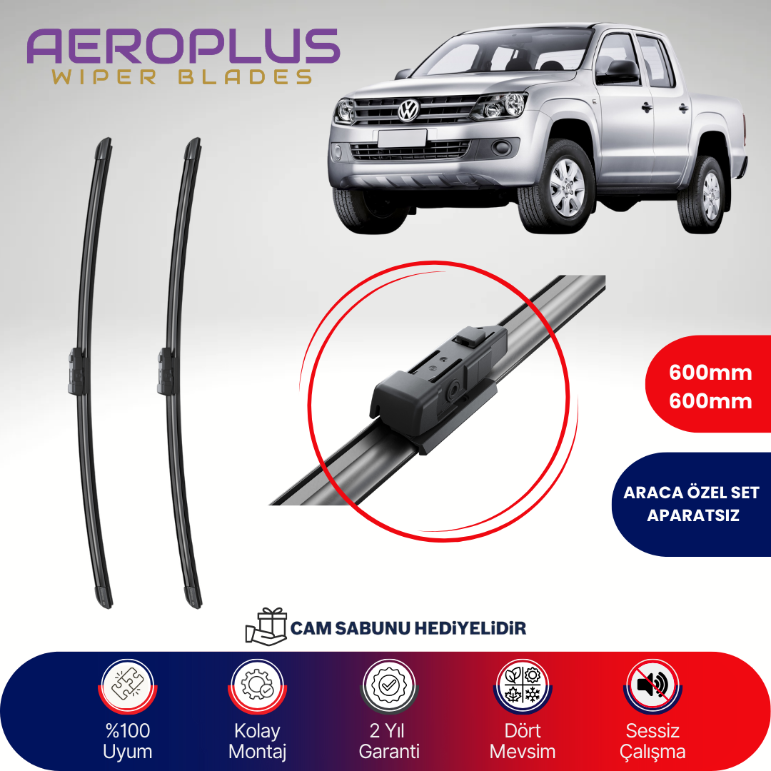 Aeroplus VW Amarok 2012-2022 Muz Silecek Takımı
