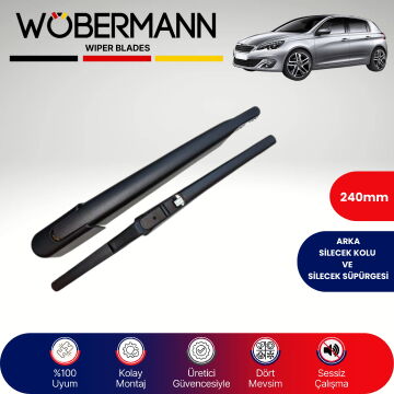 Wöbermann Peugeot 308 Mk2 2013-2021 Arka Silecek Kolu ve Süpürgesi Komple