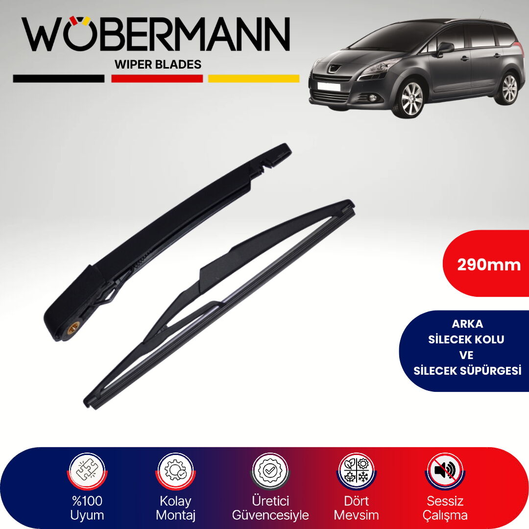 Wöbermann Peugeot 5008 2009- 2017 Arka Silecek Kolu ve Süpürgesi Komple