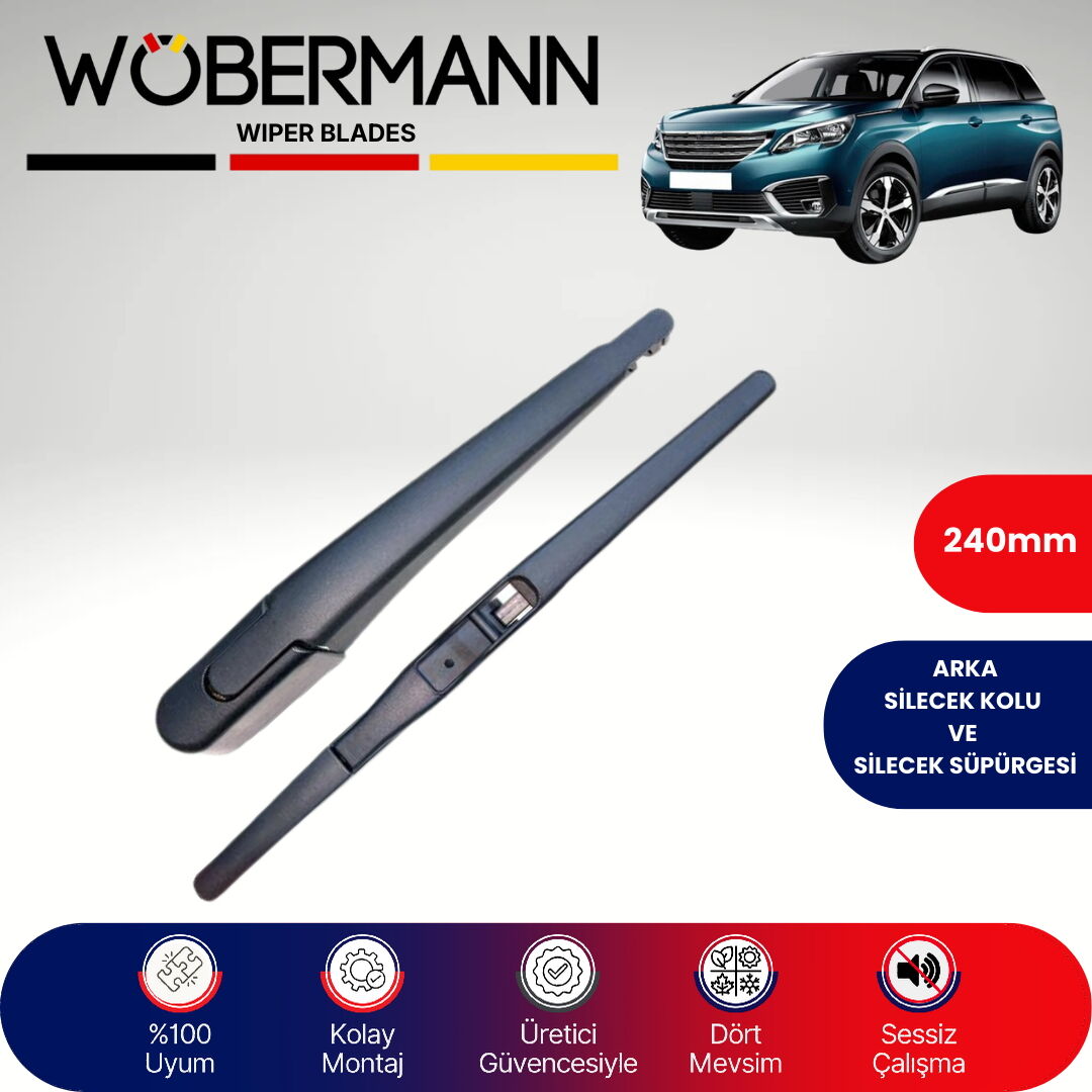 Wöbermann Peugeot 5008 2017-2024 Arka Silecek Kolu ve Süpürgesi Komple
