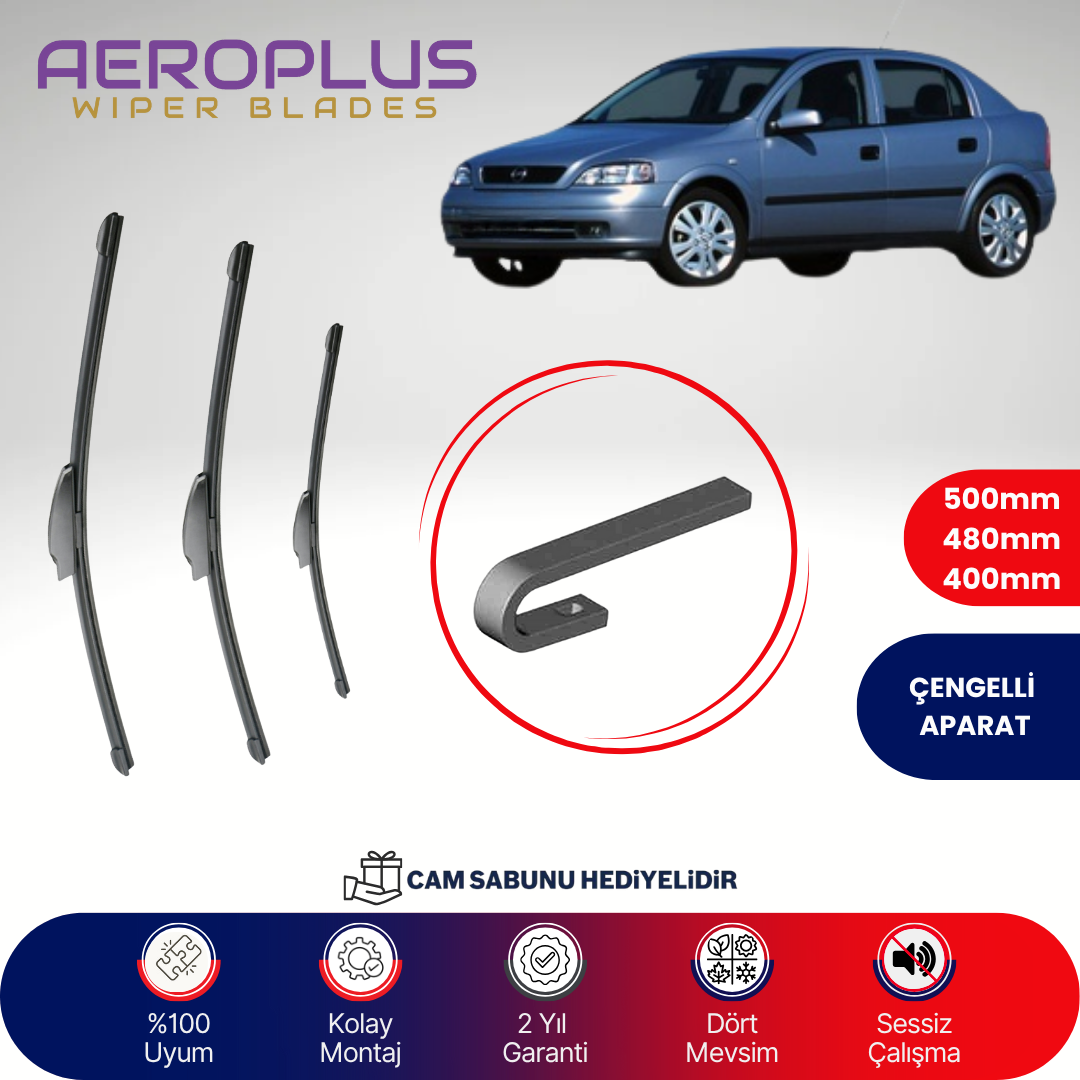 Aeroplus Opel Astra G 1997-2009 Ön Arka Muz Silecek Takımı