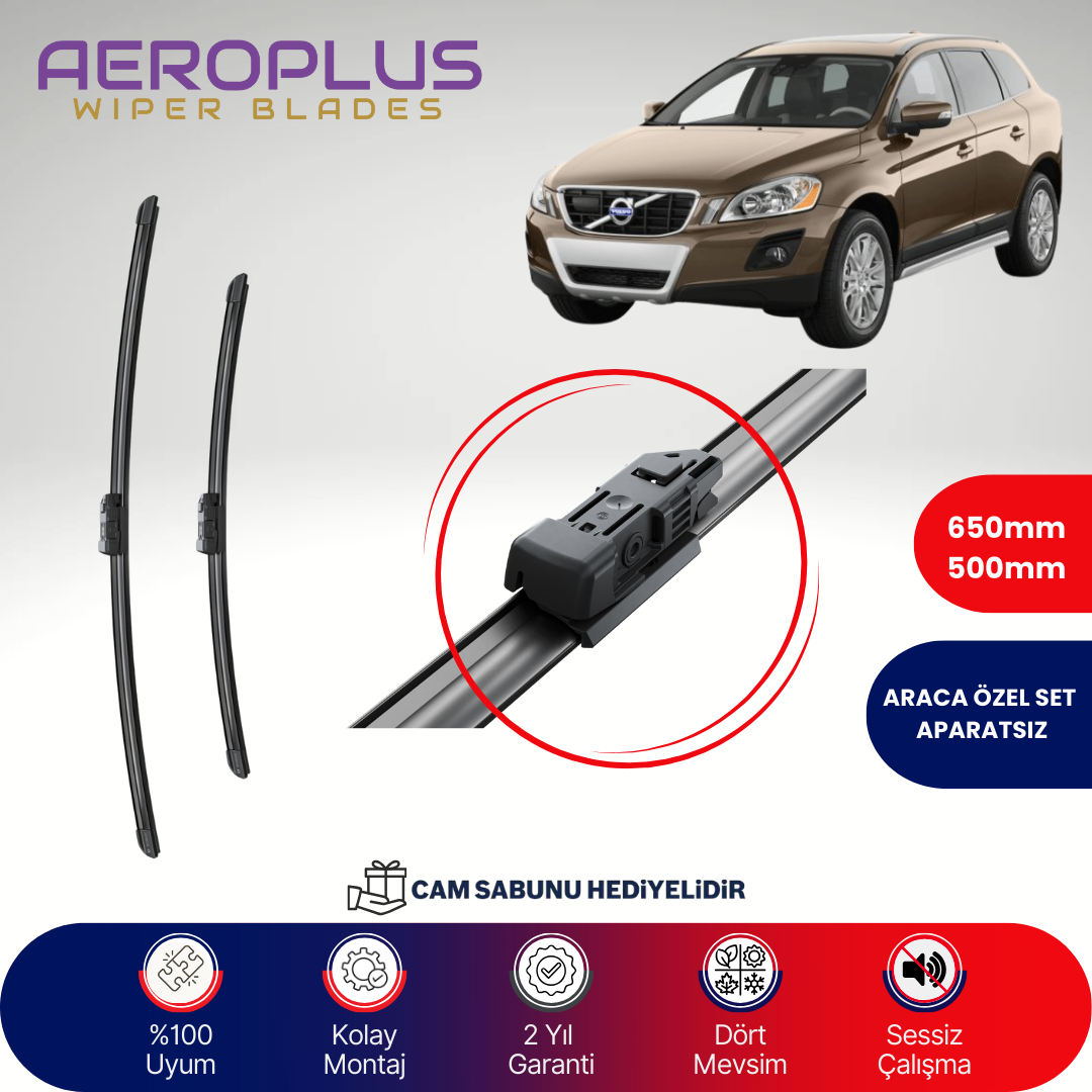 Aeroplus Volvo XC60 2009-2010 Muz Silecek Takımı