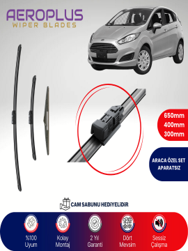 Aeroplus Ford Fiesta 2012-2017 Ön Arka Muz Silecek Takımı