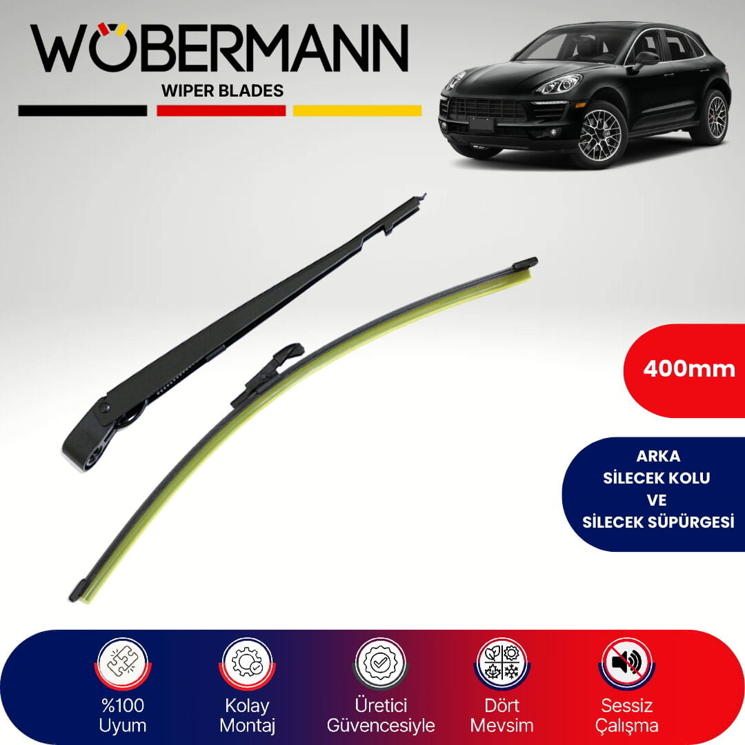 Wöbermann Porsche Macan 2014-2024 Arka Silecek Kolu ve Süpürgesi Komple