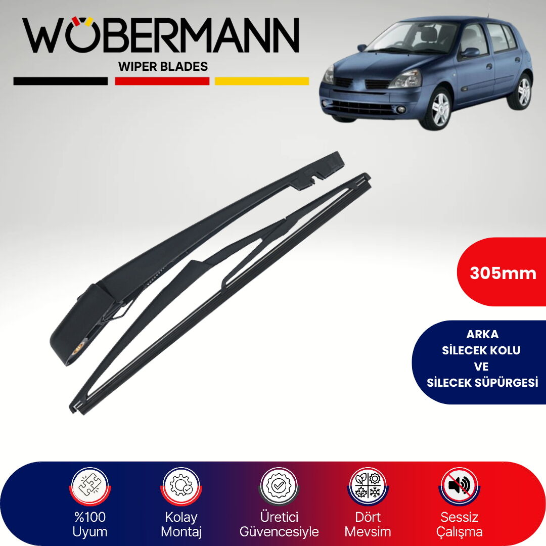 Wöbermann Renault Clio 2 1998-2005 Arka Silecek Kolu ve Süpürgesi Komple