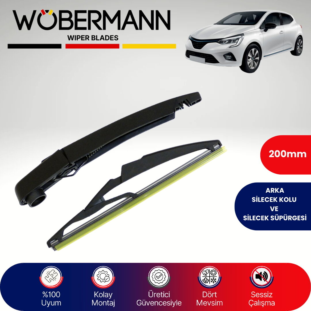 Wöbermann Renault Clio 5 2019-2024 Arka Silecek Kolu ve Süpürgesi Komple