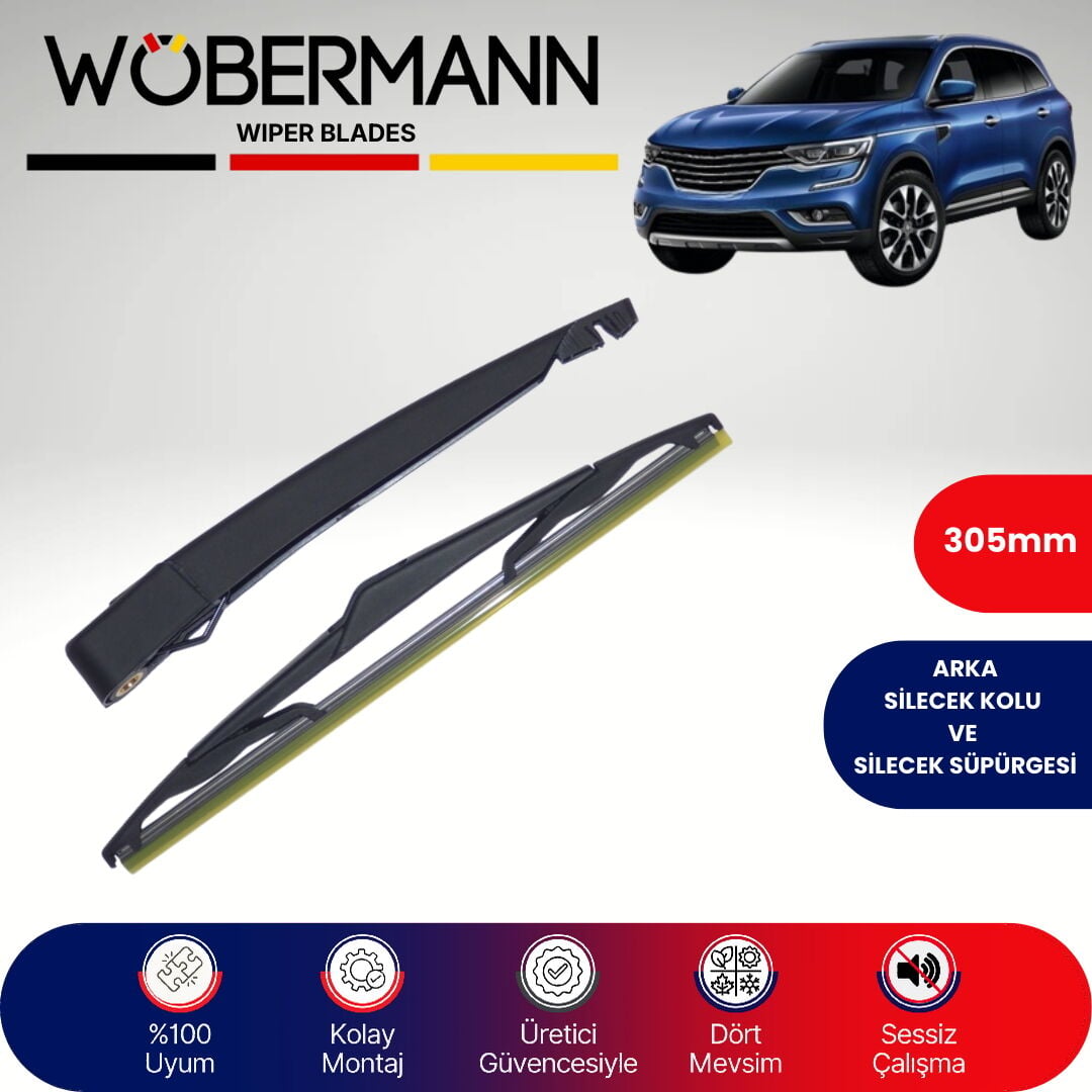 Wöbermann Renault Koleos 2 2018-2024 Arka Silecek Kolu ve Süpürgesi Komple