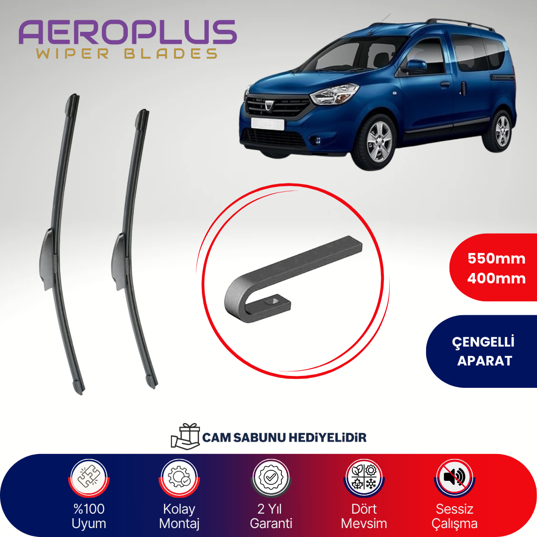 Aeroplus Dacia Dokker 2012-2015 Muz Silecek Takımı