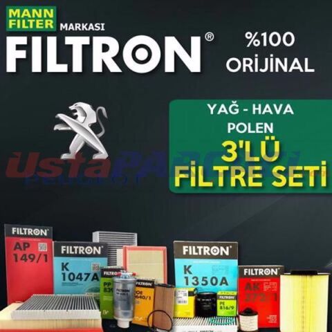 Filtron Peugeot 206 1.4 Hdi Filtre Bakım Seti 2002-2009 3NP
