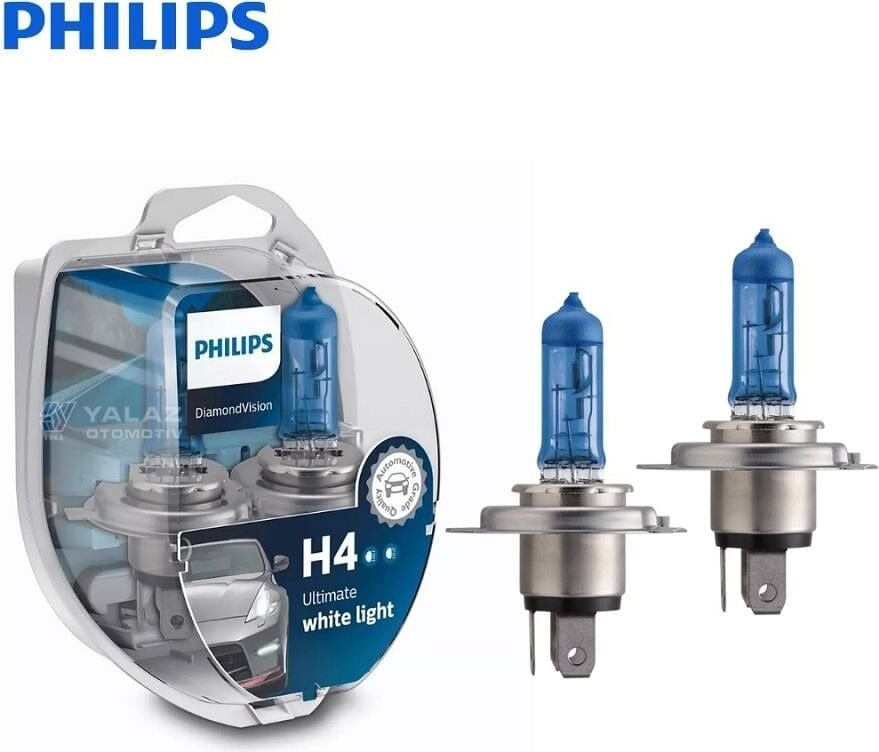 Philips 12V H4 Ampul 60/55W Dıamond Vısıon 5000K (2 Ad)