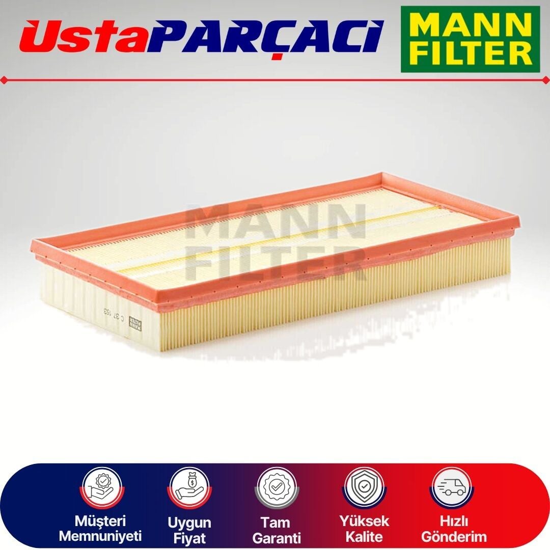 Mann-Filter Seat Leon 1.6 8V Hava Filtresi 1999-2005 C37153 1J0129620