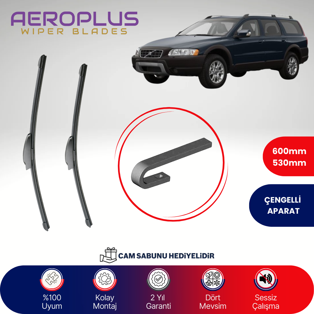 Aeroplus Volvo XC70 2002-2004 Muz Silecek Takımı