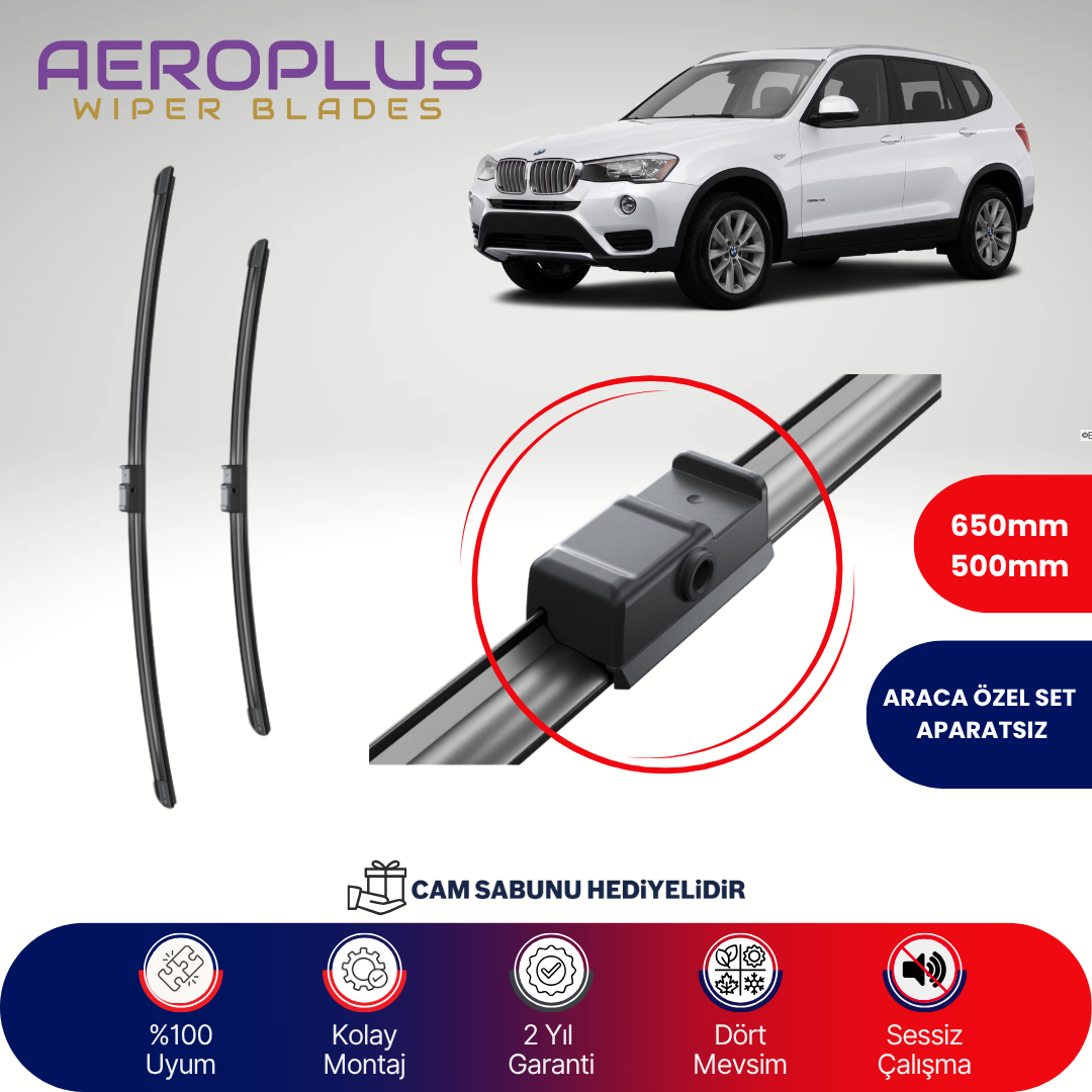 Aeroplus BMW X3 F25 2010-2017 Muz Silecek Takımı