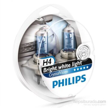 Philips H4 Tip Crystal Vision Ampül Seti 011295