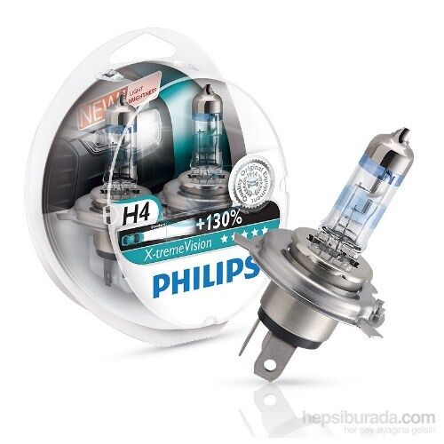 Philips H4 X-treme Vision 2'li Ampul Seti- %130 DAHA FAZLA IŞIK