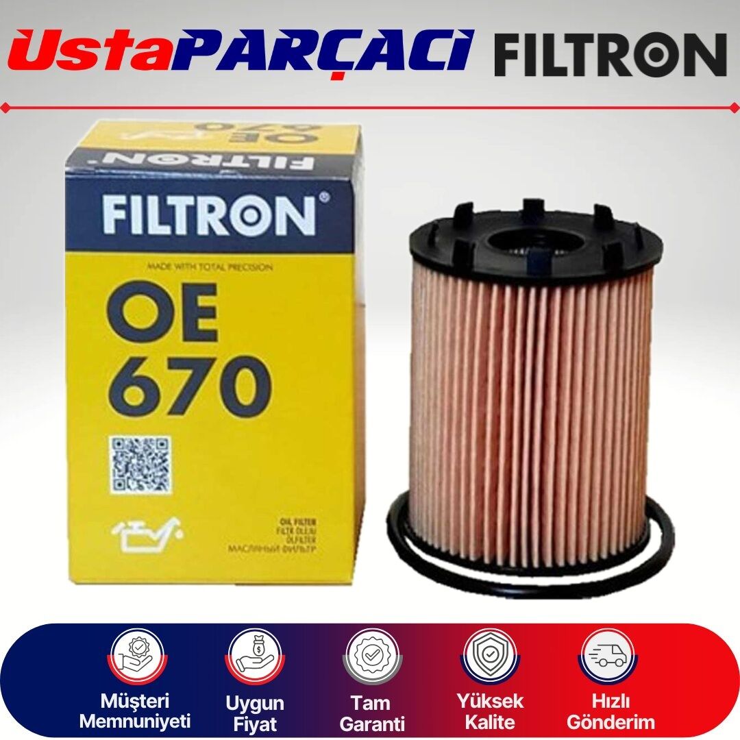 Filtron Opel Corsa D 1.3 Cdti Euro4 Dizel Yağ Filtresi 2007-2011 Tırnaklı OE670 73500049