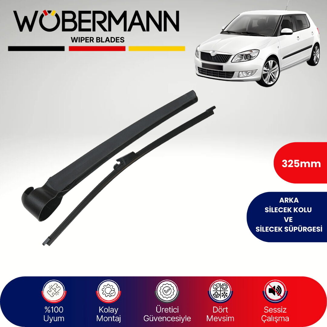 Wöbermann Skoda Fabia 5J2 Mk2 2006-2013 Arka Silecek Kolu ve Süpürgesi Komple