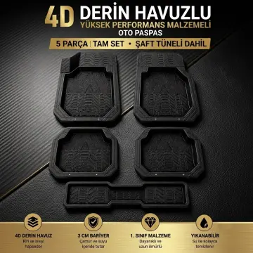 Wöbermann 4D Havuzlu Oto Paspas Tüm Araçlara Uygun Universal 5 Parça