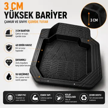 Wöbermann 4D Havuzlu Oto Paspas Tüm Araçlara Uygun Universal 5 Parça