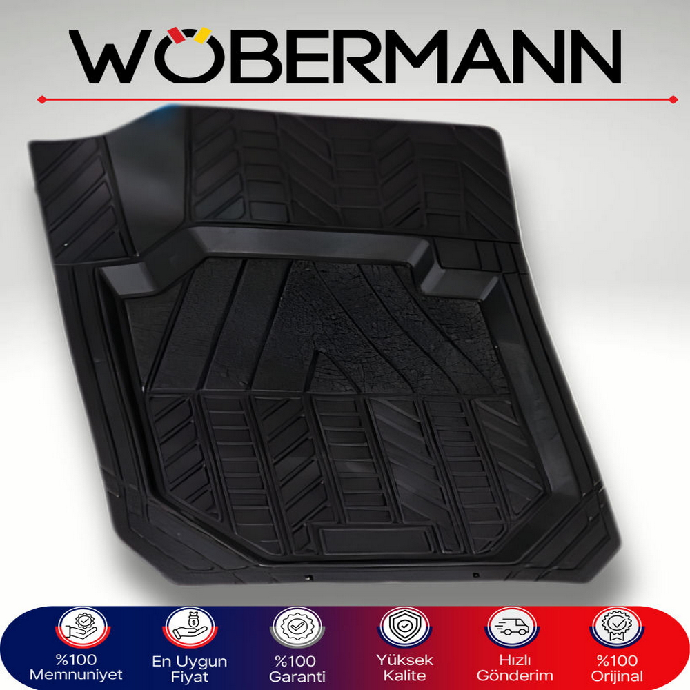 Wöbermann 4D Universal Oto Paspas – Kaymaz, Yüksek Kenarlı, Koku Yapmayan, Tüm Araçlara Uyumlu