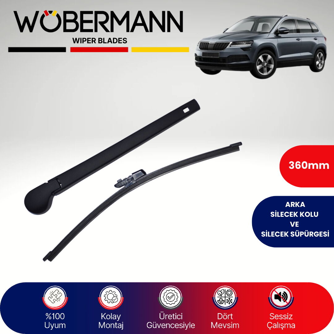 Wöbermann Skoda Kodiaq Nu7 2017-2024 Arka Silecek Kolu ve Süpürgesi Komple