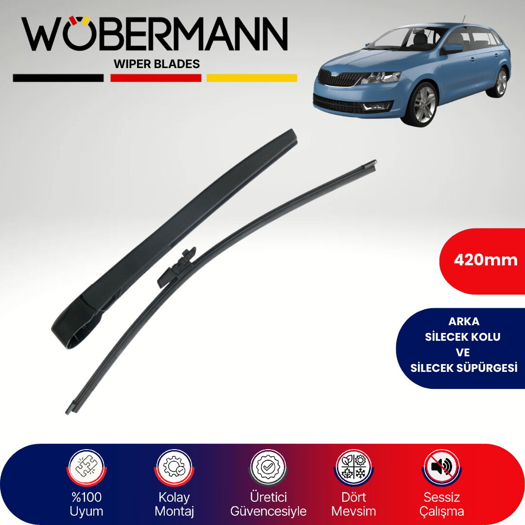 Wöbermann Skoda Rapid Nh1 Spaceback 2014-2024 Arka Silecek Kolu ve Süpürgesi Komple