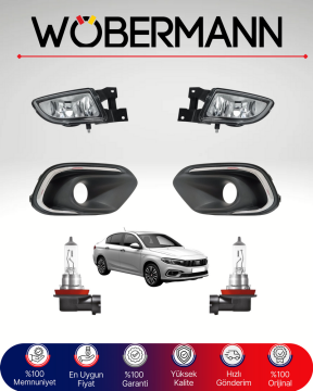 Wöbermann Fiat Egea Sis Farı Seti + Çerçeve ve H11 Ampul %100 Uyumlu