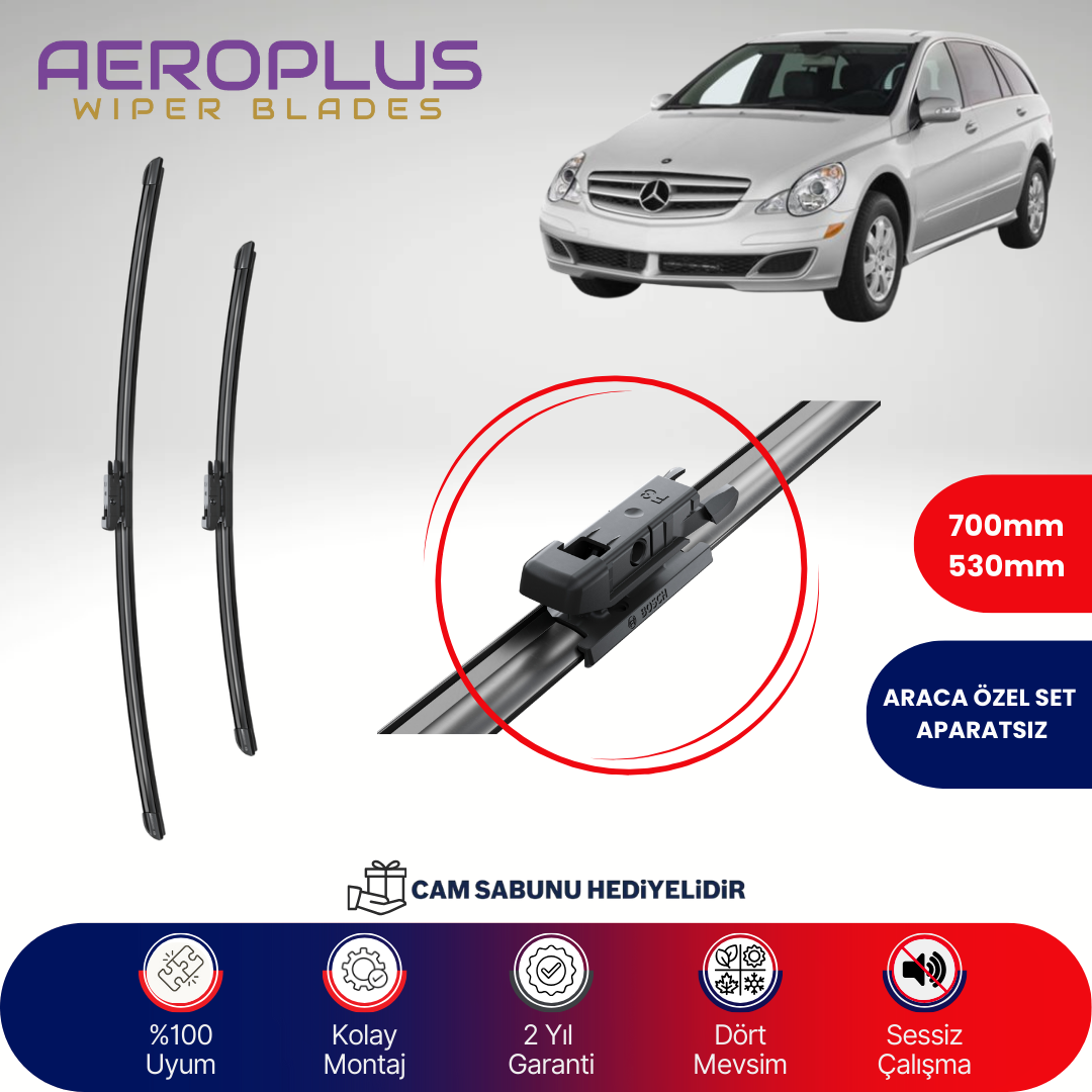 Aeroplus Mercedes R Serisi 251 2005-2012 Muz Silecek Takımı
