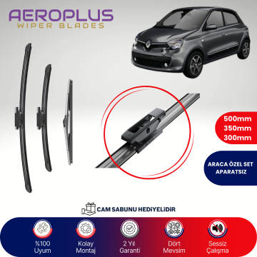 Aeroplus Renault Twingo 3 2014-2019 Ön Arka Muz Silecek Takımı