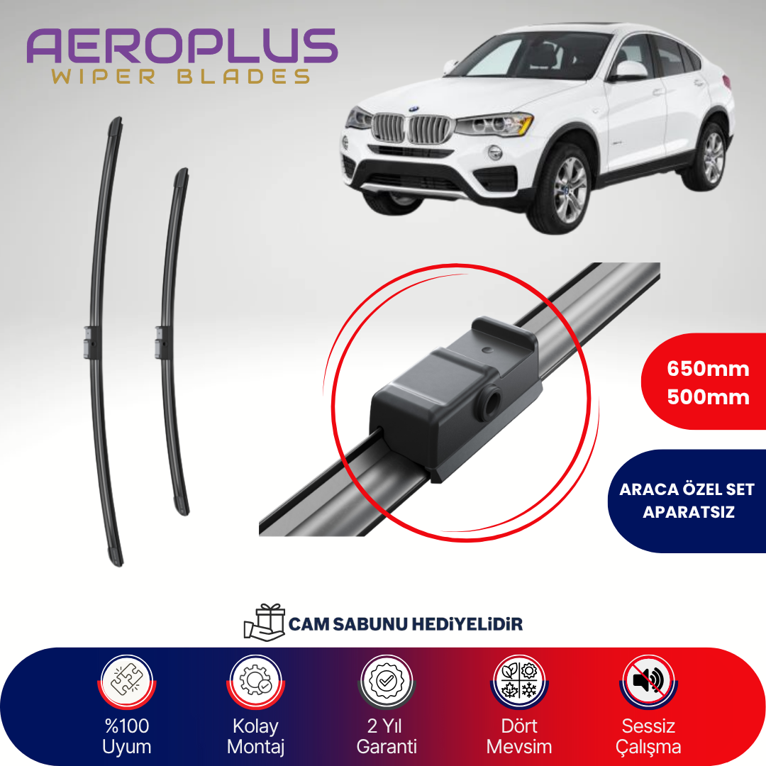 Aeroplus BMW X4 F26 2014-2018 Muz Silecek Takımı