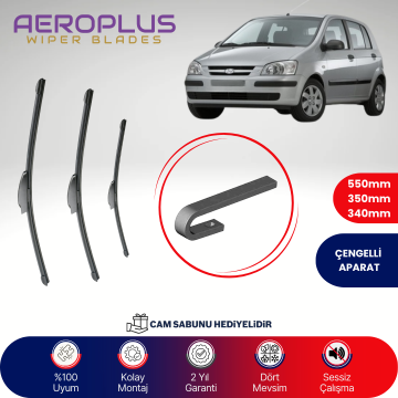 Aeroplus Hyundai Getz 2002-2009 Ön Arka Muz Silecek Takımı