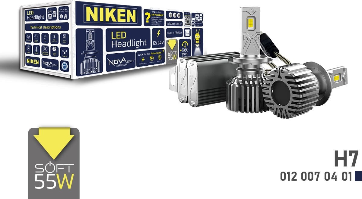 Niken Nova Soft H7 LED Xenon 55 Watt 9000 Lümen Yeni Seri