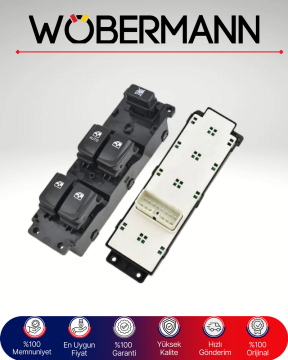 Wöbermann Hyundai İ20 2008-2013 Cam Açma Düğme Paneli | Sürücü Ana Kumanda Ünitesi | Auto Özellikli