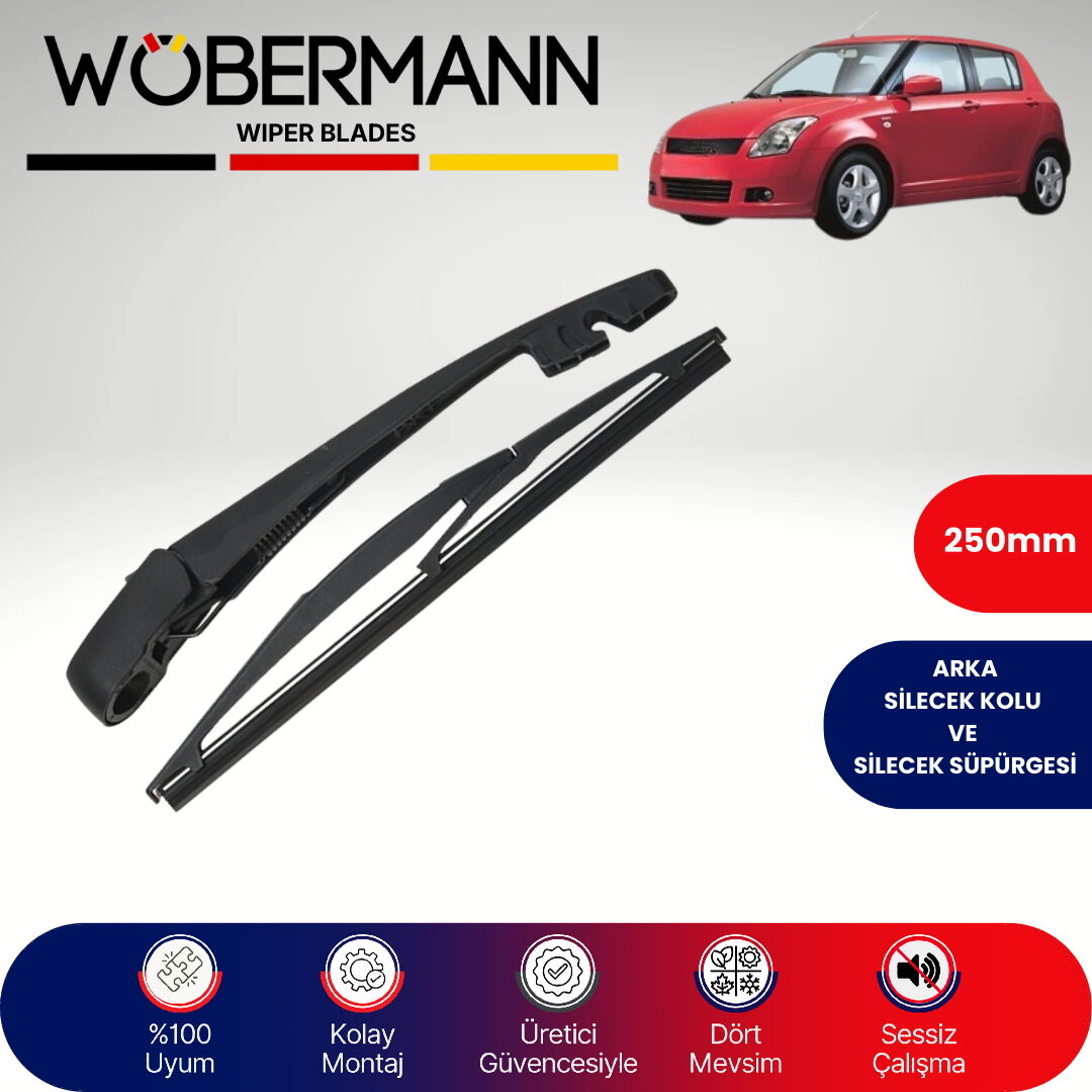 Wöbermann Suzuki Swift 2004-2012 Arka Silecek Kolu ve Süpürgesi Komple