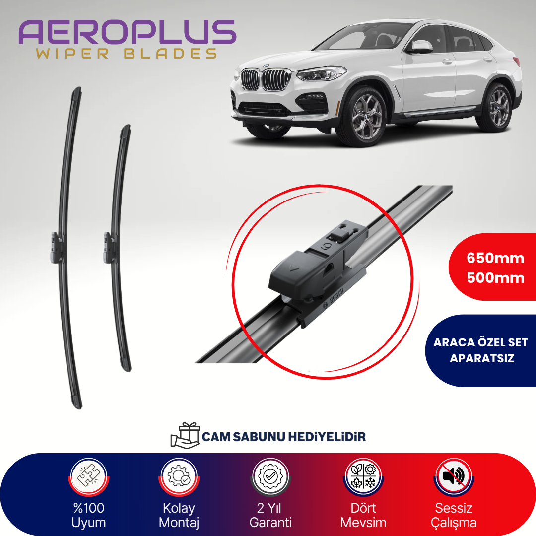 Aeroplus BMW X4 G02 2018-2021 Muz Silecek Takımı