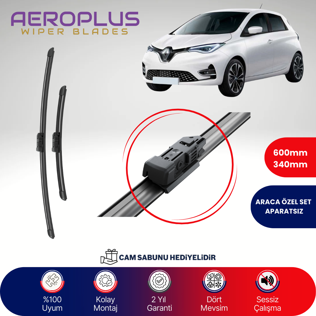 Aeroplus Renault Zoe 2013-2024 Muz Silecek Takımı