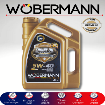 Wöbermann Premium 5W-40 Sentetik Motor Yağı 4 Litre - Yüksek Performans ve Yakıt Verimliliği