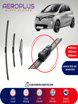 Aeroplus Renault Zoe 2013-2024 Ön Arka Muz Silecek Takımı