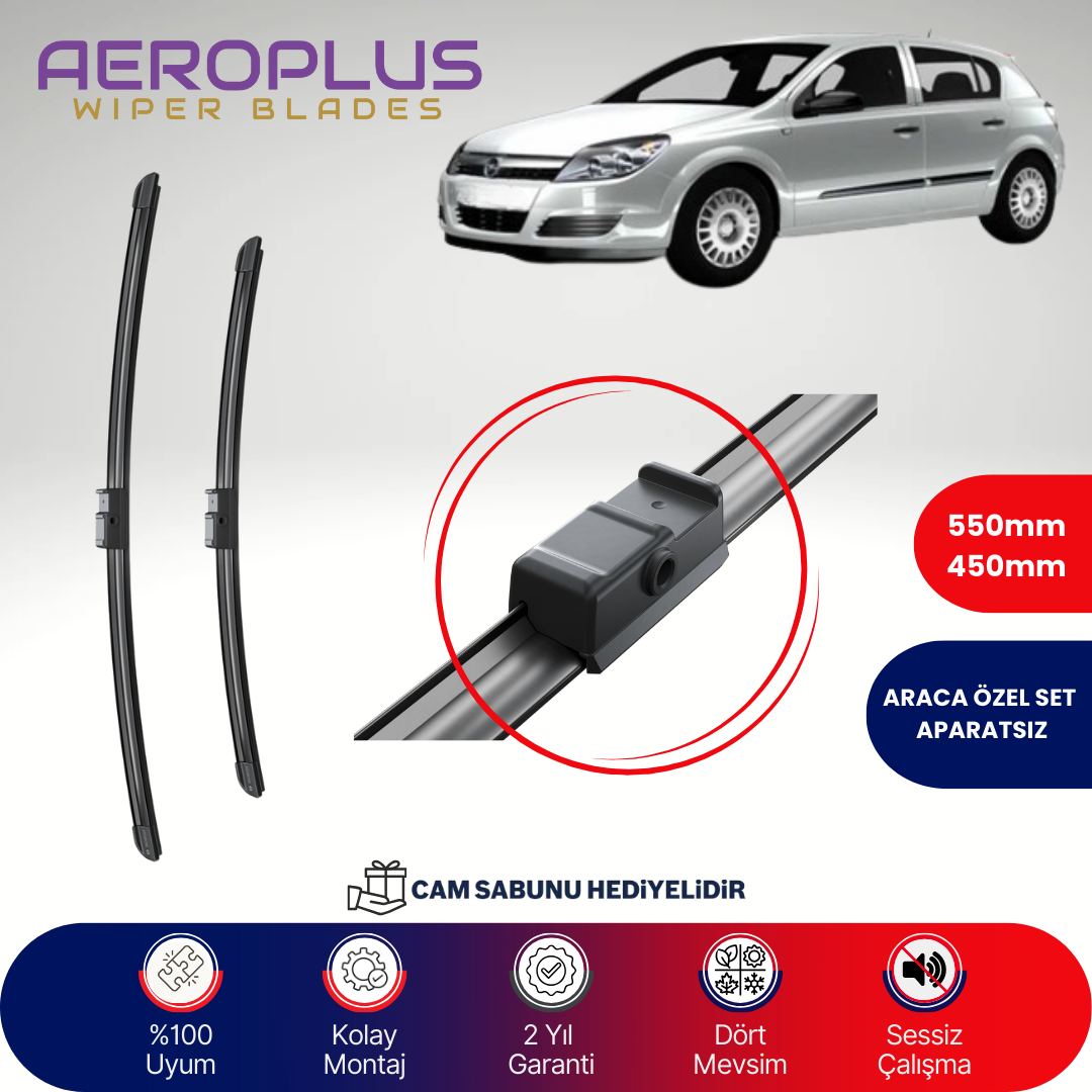 Aeroplus Opel Astra H 2004-2013 Muz Silecek Takımı