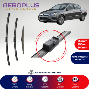 Aeroplus Opel Astra H 2004-2013 Ön Arka Muz Silecek Takımı