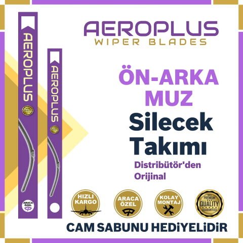 Aeroplus VW Caddy 2004-2006 Ön Arka Muz Silecek Takımı