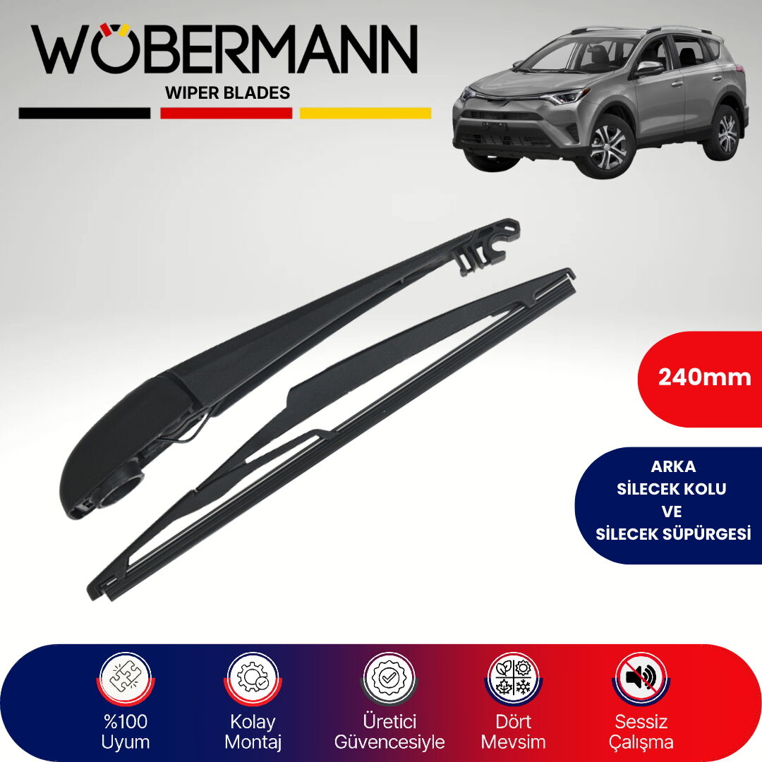 Wöbermann Toyota Rav4 2013-2018 Arka Silecek Kolu ve Süpürgesi Komple