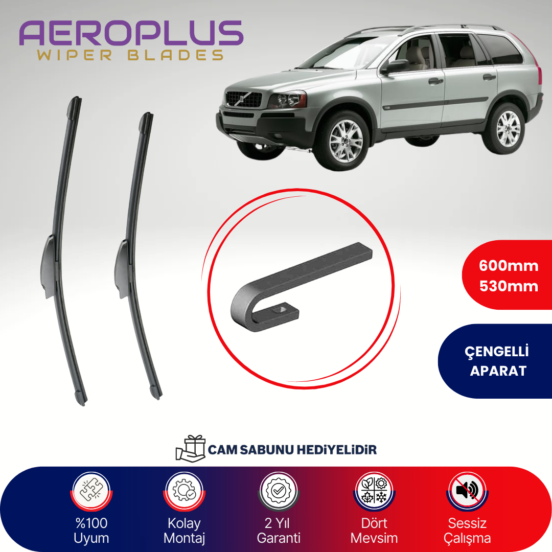 Aeroplus Volvo XC90 2002-2004 Muz Silecek Takımı