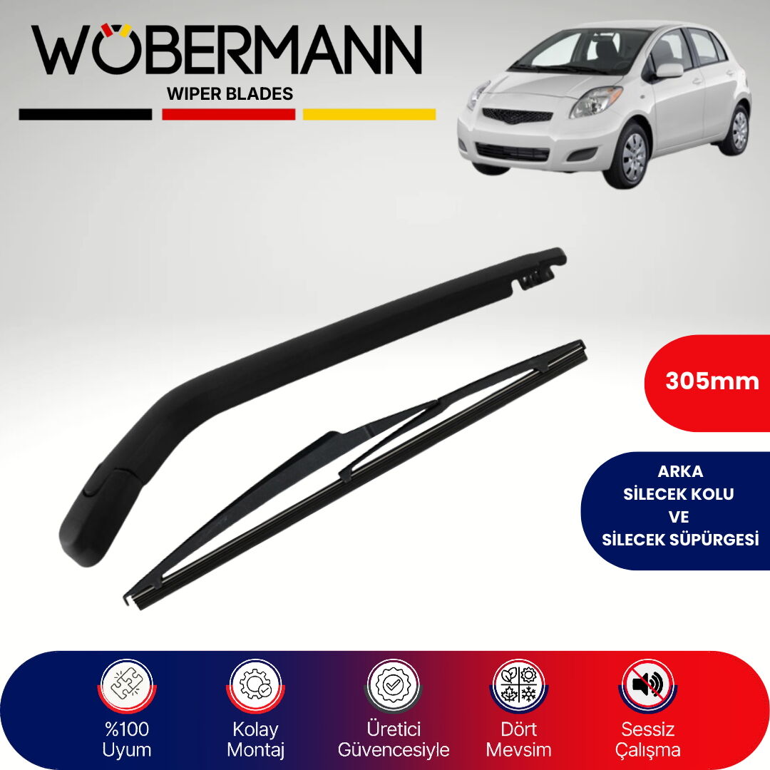 Wöbermann Toyota Yaris 2005-2011 Arka Silecek Kolu ve Süpürgesi Komple